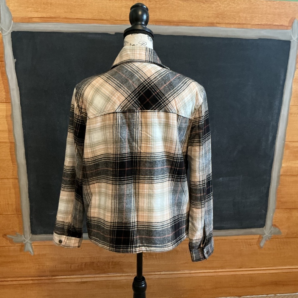 Lucky Brand size small plaid "Shacket" with furry liner - Picture 3 of 13